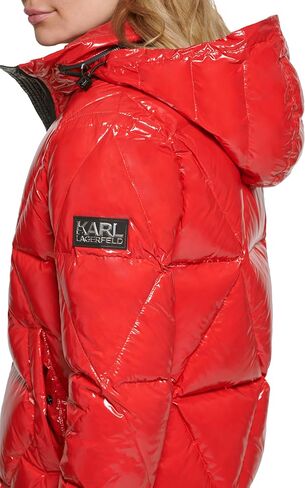 KARL LAGERFELD Women's Glossy Rain Wear Short Puffer in Saudi Arabia