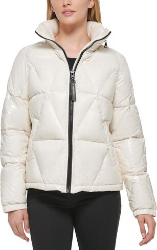 KARL LAGERFELD Women's Glossy Rain Wear Short Puffer in Saudi Arabia