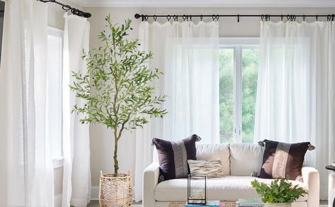 Faux Olive Tree 7.5ft Artificial Olive Silk Plant Realistic Olive Tree Branches Lifelike Leaves Fruit Large Fake Potted with White Planter for Housewarming Living Room Modern Indoor Outdoor Decoration in Saudi Arabia