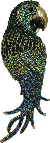 TTjewelry 4.45" Vintage Elegant Parrot Rhinestone Crystal Brooch Pin Bird Pendant in Kuwait