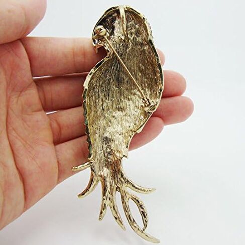 TTjewelry 4.45" Vintage Elegant Parrot Rhinestone Crystal Brooch Pin Bird Pendant in Kuwait