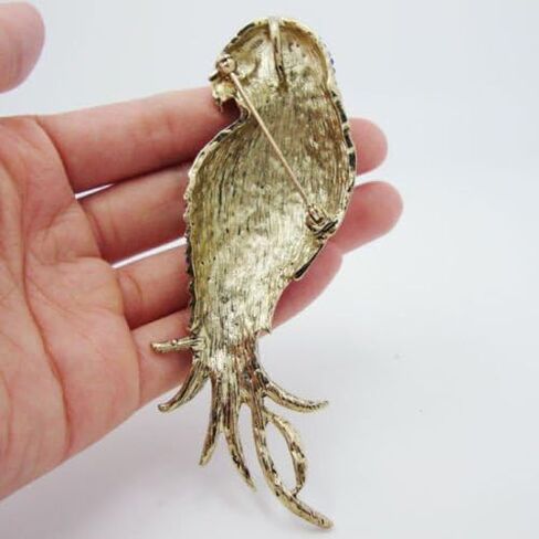 TTjewelry 4.45" Vintage Elegant Parrot Rhinestone Crystal Brooch Pin Bird Pendant in Kuwait