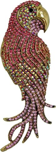 TTjewelry 4.45" Vintage Elegant Parrot Rhinestone Crystal Brooch Pin Bird Pendant in Kuwait