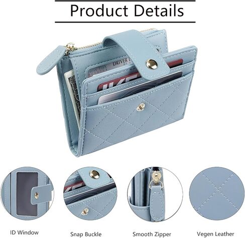 Small Wallet for Women Leather Card Holder Bifold Compact Wallets Purse With Zipper Coin Pocket in Saudi Arabia