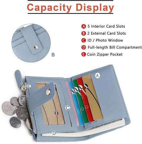 Small Wallet for Women Leather Card Holder Bifold Compact Wallets Purse With Zipper Coin Pocket in Saudi Arabia
