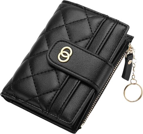 Small Wallet for Women Leather Card Holder Bifold Compact Wallets Purse With Zipper Coin Pocket in Saudi Arabia