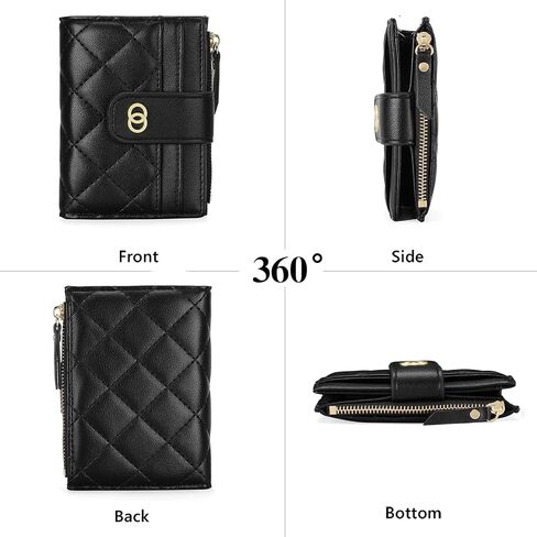 Small Wallet for Women Leather Card Holder Bifold Compact Wallets Purse With Zipper Coin Pocket in Saudi Arabia