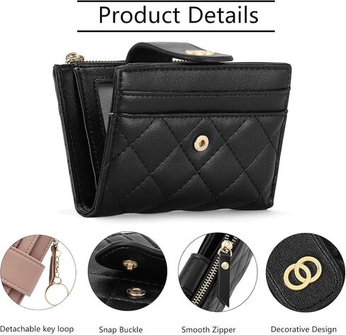 Small Wallet for Women Leather Card Holder Bifold Compact Wallets Purse With Zipper Coin Pocket in Saudi Arabia