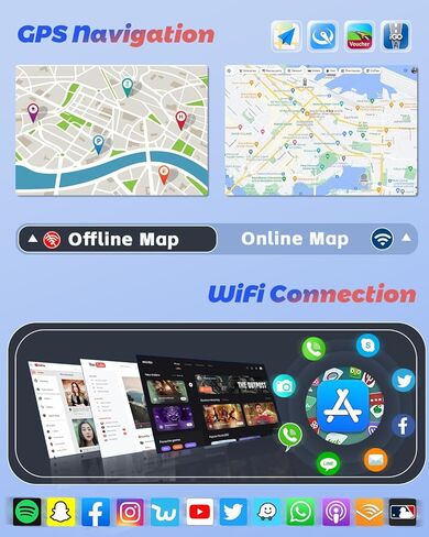 Hikity Android Car Stereo for Toyota Yaris 2008-2011 Radio 2+64GB 9 Inch Touchscreen Car Radio Wireless Carplay Android Auto Support GPS Navigation WiFi Bluetooth FM EQ Backup Camera in Kuwait