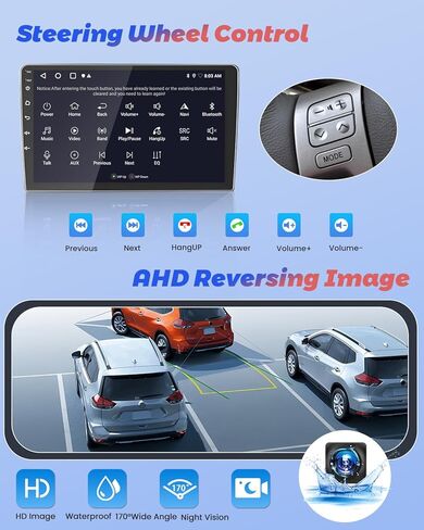 Hikity Android Car Stereo for Toyota Yaris 2008-2011 Radio 2+64GB 9 Inch Touchscreen Car Radio Wireless Carplay Android Auto Support GPS Navigation WiFi Bluetooth FM EQ Backup Camera in Kuwait