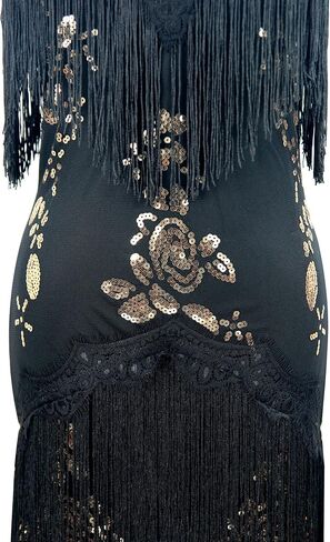1920s Flapper Long Fringe Gatsby Roaring 20s Sequins Beaded Dress Vintage Art Deco Dress with 20s Accessories Set in Kuwait