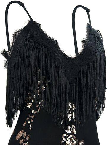 1920s Flapper Long Fringe Gatsby Roaring 20s Sequins Beaded Dress Vintage Art Deco Dress with 20s Accessories Set in Kuwait