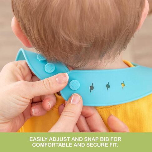 مرايل أطفال من السيليكون المقاومة للماء من WeeSprout (مجموعة من 2) | جيب للقبض على الطعام in Kuwait