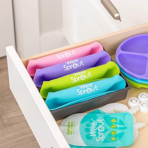 مرايل أطفال من السيليكون المقاومة للماء من WeeSprout (مجموعة من 2) | جيب للقبض على الطعام in Kuwait