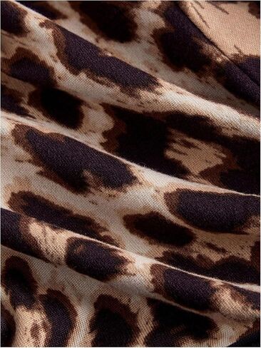 WDIRARA Women's Plus Size Leopard Print V Neck Flare Sleeve T Shirt Lace Trim Tie Front Y2k Vintage Top in Saudi Arabia