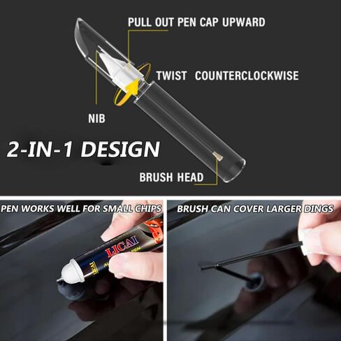 طلاء لمسات نهائية للسيارات، قلم طلاء السيارة الفضي لإصلاح الخدوش، طلاء لمس مزدوج في واحد، حل سريع وسهل لإصلاح الخدوش الطفيفة في السيارة، قلم طلاء اللمس 0.4 أونصة سائلة in Kuwait