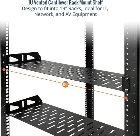 1U Rack Shelf,19 inch Rack Shelf 12 inch Depth,Rack Mount Shelf with Anti-Slip Stops,Server Rack Shelf and Network Shelf for 19 in Equipments, 110lbs Capacity of Vented 1U Shelf,No Lip(2 Pack) in Kuwait