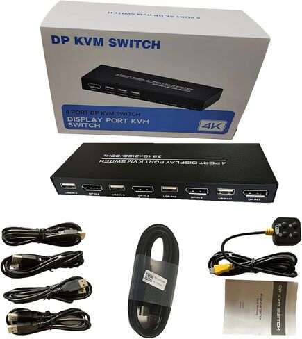 KVM Switch VGA 2 Port, DiamondTiger VGA KVM Switch for 2 Computers Share 1 Monitor & 3 USB 2.0 Keyboard Mouse Scanner Printer,U Disk, Driver-Free for All OS,2 KVM Cables 1 Desktop Controller Included in Saudi Arabia