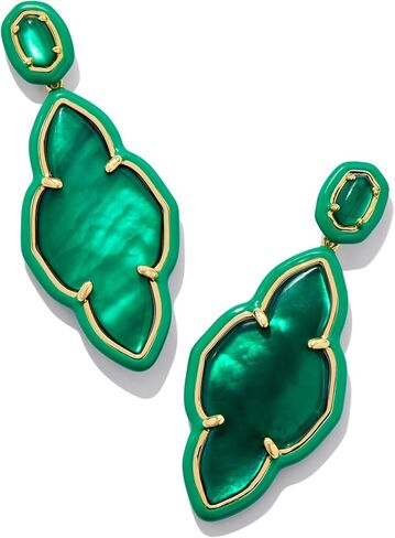 كندرا سكوت، أقراط نسائية بإطار Abbie Enamel، ذهبية زمردية وهمية، مقاس واحد in Kuwait