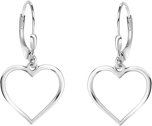 SOFIA MILANI - Solid 925 Sterling Silver Earrings for Women - Heart Dangle Earrings - 20504 in Kuwait