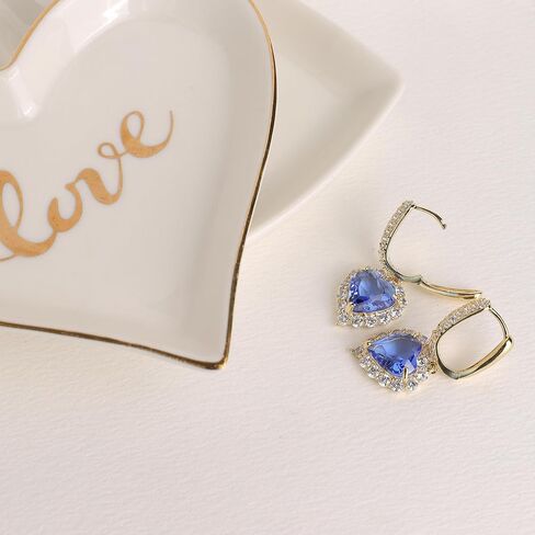 Sonateomber Rhinestone Heart dangle Gold Hoop Earrings for Women Valentines Day Sparkly Crystal Cubic Zirconia Drop Huggie Earing Dangling Prom Fashion Jewelry Gift in Kuwait