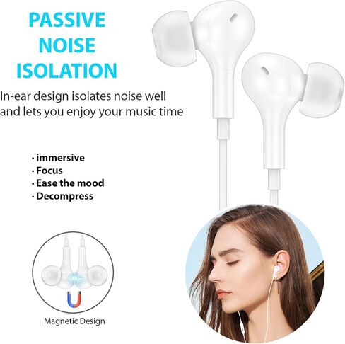 USB C Headphone, Voice Changer Earbuds Wired with Mic, Karaoke Type-C Earphone with Case Deep Bass Noise Canceling Cord Ear Buds for iPhone 16 15 Pro Max Plus iPad Galaxy S24 Ultra S23 FE Pixel 9 8 7 in Kuwait