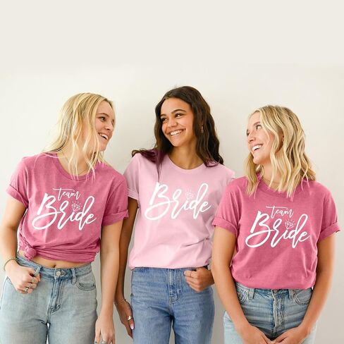 MAIHUN Womens Bride Shirt Team Bride Bridesmaid Tshirt Bachelorette Party Tee Top in Kuwait