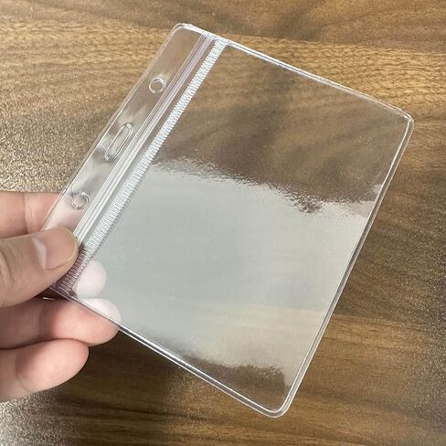 10 Pcs Badge Holder ID Card Holder,Waterproof Name Badge Holders, Clear Horizontal Card Badge Holder in Saudi Arabia