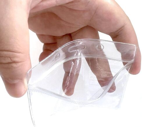 10 Pcs Badge Holder ID Card Holder,Waterproof Name Badge Holders, Clear Horizontal Card Badge Holder in Saudi Arabia