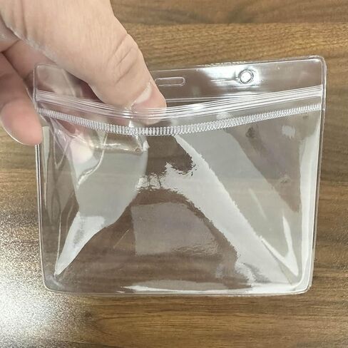 10 Pcs Badge Holder ID Card Holder,Waterproof Name Badge Holders, Clear Horizontal Card Badge Holder in Saudi Arabia
