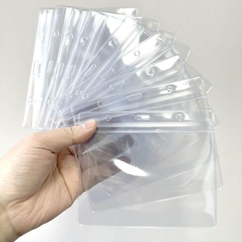10 Pcs Badge Holder ID Card Holder,Waterproof Name Badge Holders, Clear Horizontal Card Badge Holder in Saudi Arabia