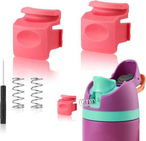 قطعتان من زر الاستبدال متوافق مع Owala FreeSip 24oz 32oz، غطاء زجاجة مياه بالفم، مفتاح دفع علوي، سدادة سدادة علوية لملحقات Owala 19/24/32/40oz، أزرق داكن in Kuwait