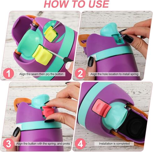 قطعتان من زر الاستبدال متوافق مع Owala FreeSip 24oz 32oz، غطاء زجاجة مياه بالفم، مفتاح دفع علوي، سدادة سدادة علوية لملحقات Owala 19/24/32/40oz، أزرق داكن in Kuwait