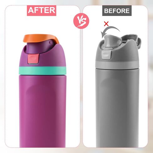 قطعتان من زر الاستبدال متوافق مع Owala FreeSip 24oz 32oz، غطاء زجاجة مياه بالفم، مفتاح دفع علوي، سدادة سدادة علوية لملحقات Owala 19/24/32/40oz، أزرق داكن in Kuwait