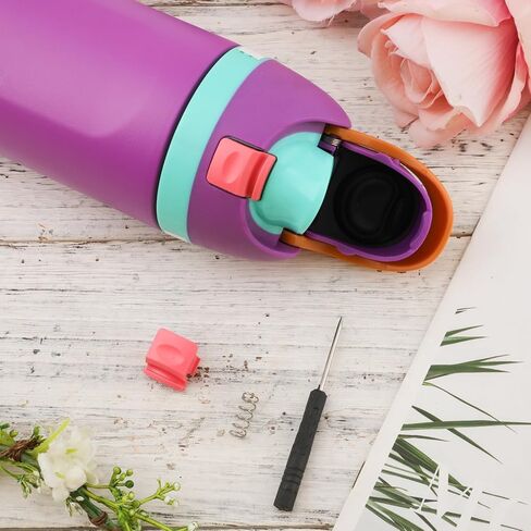 قطعتان من زر الاستبدال متوافق مع Owala FreeSip 24oz 32oz، غطاء زجاجة مياه بالفم، مفتاح دفع علوي، سدادة سدادة علوية لملحقات Owala 19/24/32/40oz، أزرق داكن in Kuwait