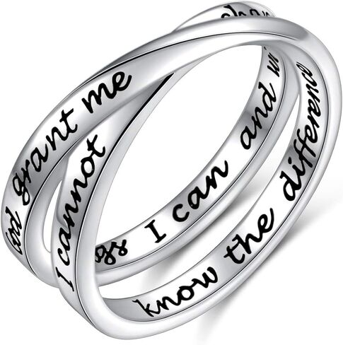 925 Sterling Silver Inspirational Ring I am Enough Rings/God Grant Me The Serenity for Women Girls Size 6-9 in Kuwait