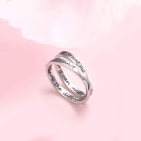 925 Sterling Silver Inspirational Ring I am Enough Rings/God Grant Me The Serenity for Women Girls Size 6-9 in Kuwait