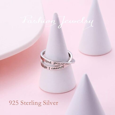 925 Sterling Silver Inspirational Ring I am Enough Rings/God Grant Me The Serenity for Women Girls Size 6-9 in Kuwait