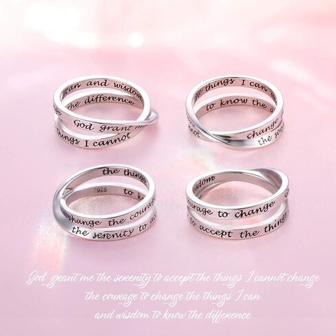 925 Sterling Silver Inspirational Ring I am Enough Rings/God Grant Me The Serenity for Women Girls Size 6-9 in Kuwait