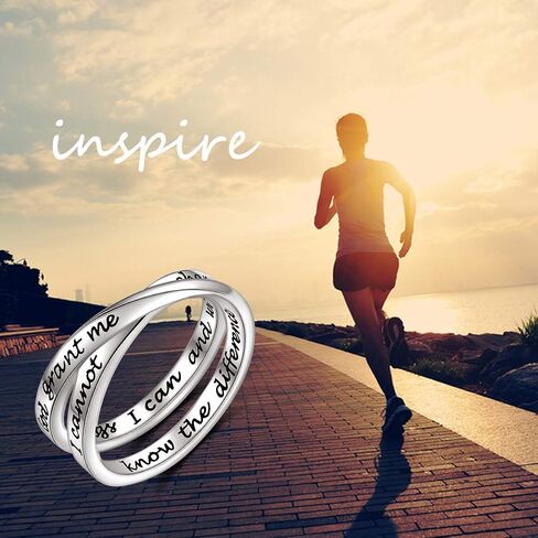 925 Sterling Silver Inspirational Ring I am Enough Rings/God Grant Me The Serenity for Women Girls Size 6-9 in Kuwait