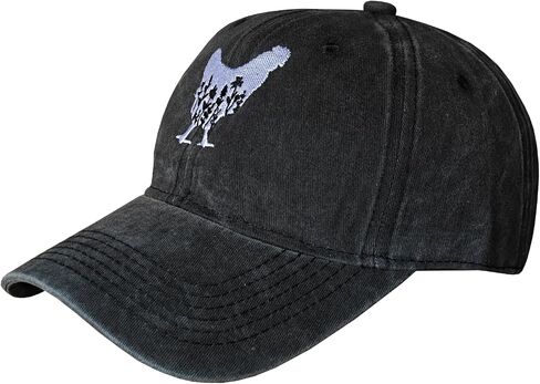 Women's Floral Chicken Hat Vintage Distressed Embroidered Adjustable Washed Dad Baseball Cap in Saudi Arabia