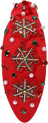 Christmas Headband Rhinestone Crystal Jeweled Knotted Head Band Christmas Holiday Party Costume Accessories Gift in Kuwait