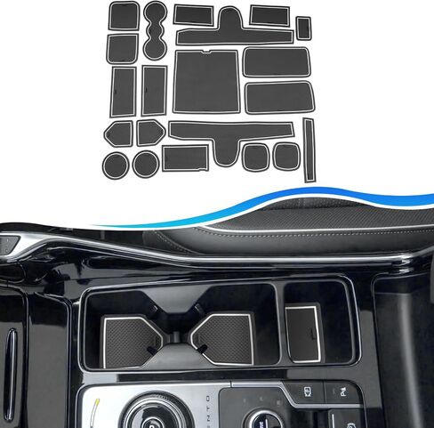 SXCY for 2021-2025 Kia Sorento Accessories Cup Holder Inserts Liner 2024 2025 Sorento Door Slot Mats 2025 Sorento Accessories Center Console Liners (7-Passenger Seats Only for LX/S Trim) (White) in Kuwait