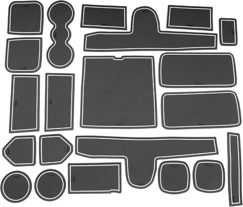 SXCY for 2021-2025 Kia Sorento Accessories Cup Holder Inserts Liner 2024 2025 Sorento Door Slot Mats 2025 Sorento Accessories Center Console Liners (7-Passenger Seats Only for LX/S Trim) (White) in Kuwait