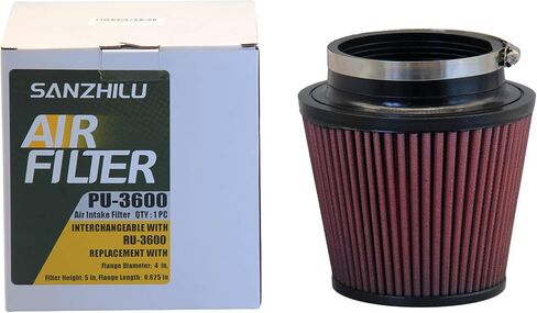 فلتر الهواء RU-3600: أداء عالٍ، ممتاز، قابل للغسل، فلتر بديل: قطر الحافة: 4 بوصة، ارتفاع الفلتر: 5 بوصة، طول الحافة: 0.625 بوصة، الشكل: مستدير مستدق in Kuwait
