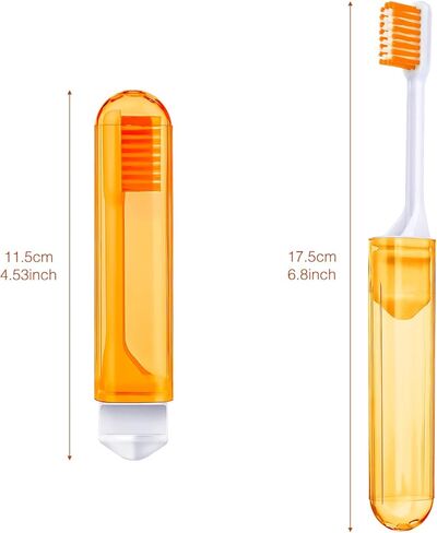Patelai Travel Toothbrush Bulk Folding Mini Toothbrush with Toothbrush Case Soft Potable Travel Size Toothbrush Individually Wrapped Small Toothbrush for Travel Camping School (4 Pieces,Bright Color) in Kuwait