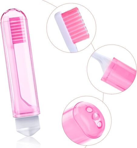 Patelai Travel Toothbrush Bulk Folding Mini Toothbrush with Toothbrush Case Soft Potable Travel Size Toothbrush Individually Wrapped Small Toothbrush for Travel Camping School (4 Pieces,Bright Color) in Kuwait