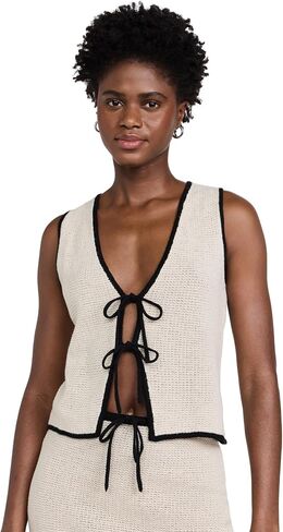 Onia Women's Linen Knit Tie Front Tank in Saudi Arabia