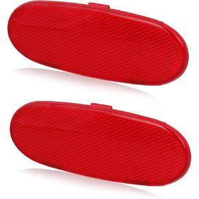 HERCOO Door Panel Reflector Interior Door Reflectors Red Front Reflector Light Cover Compatible with Dodge Ram 1500 2500 3500 Ram 4500 5500 2008-2009 Dodge Durango Chrysler Aspen 2007-2009