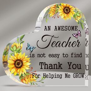 Teacher Appreciation Gifts Acrylic Keepsake and Paperweight Gift for Teacher Appreciation Sign Teacher Appreciation Decor Gifts for School(4.7 x 4.7'', Cactus)